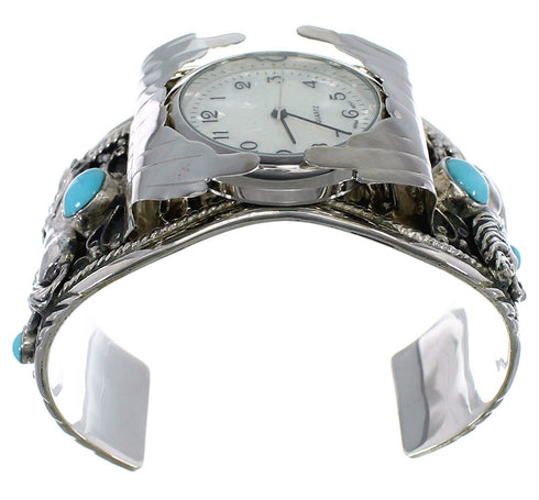 Turquoise Southwest Sterling Silver Horse Cuff Watch CX48664